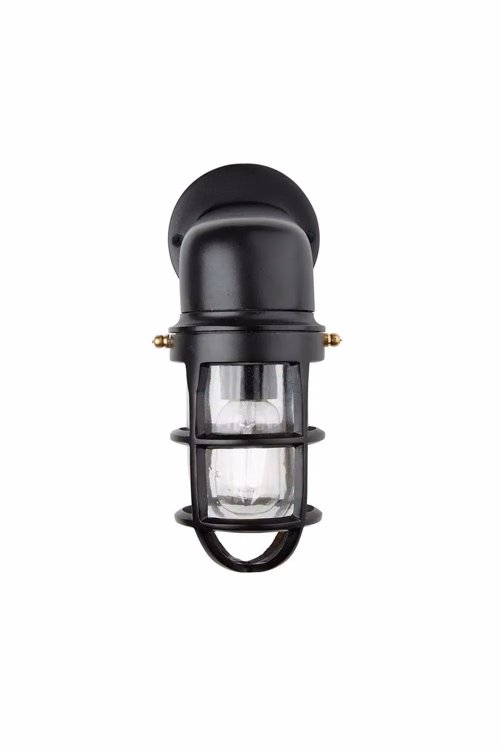 Industville Bulkhead Industrial Wall Light for Outdoor and Bathroom Use, Black, Diameter: 30.48 cm – 2