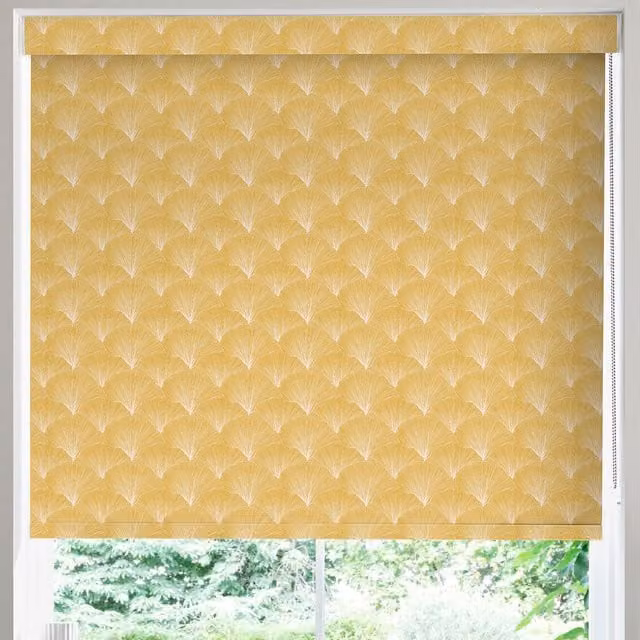 Testa Made to Measure Blackout Roller Blind in Yellow Floral Nature Design