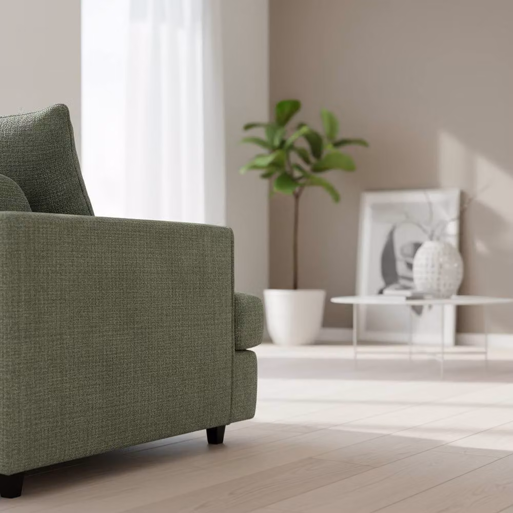 Abakus Direct Ferguson L-Shape Chenille Corner Sofa in Light Green – 3