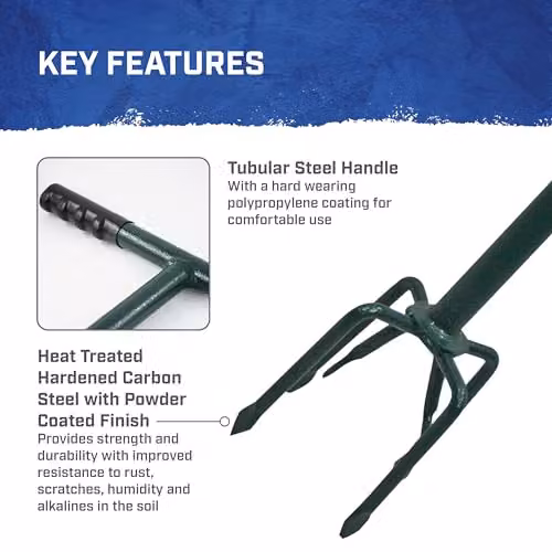 Faithfull Countryman 6 Prong Steel Cultivator and Compost Turner in Green and Brown – 3