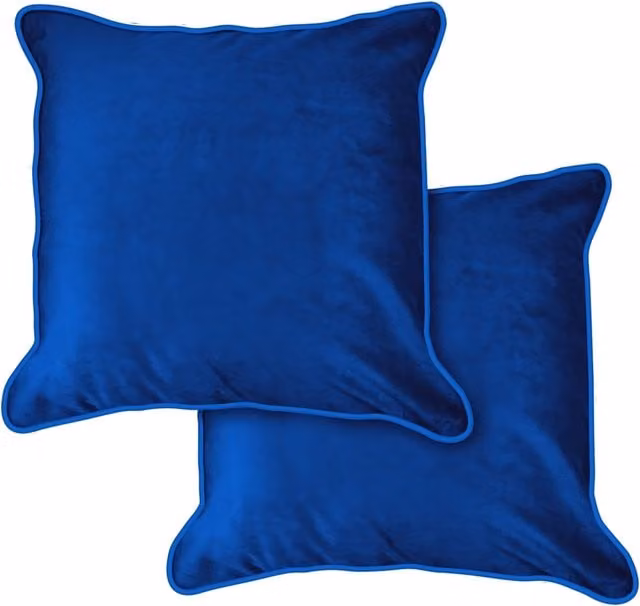 NewEdgeBlinds Chelsea Square Velvet Cushion Cover in Blue