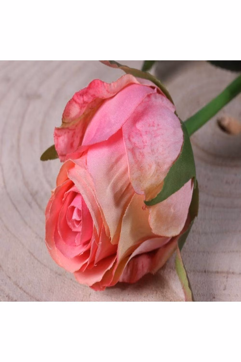 KDMD 3 Pack Small Pink Rose Bud Artificial Textile Flowers for Wedding Tabletop Decor – 2