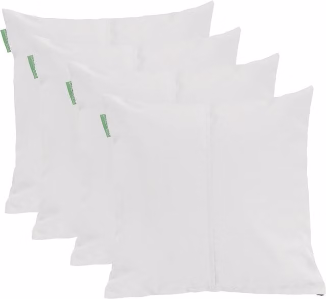 Gardenista Set of 4 White Plain Square Garden Scatter Cushions, W/D/H: 45.72 x 45.72 x 45.72 cm