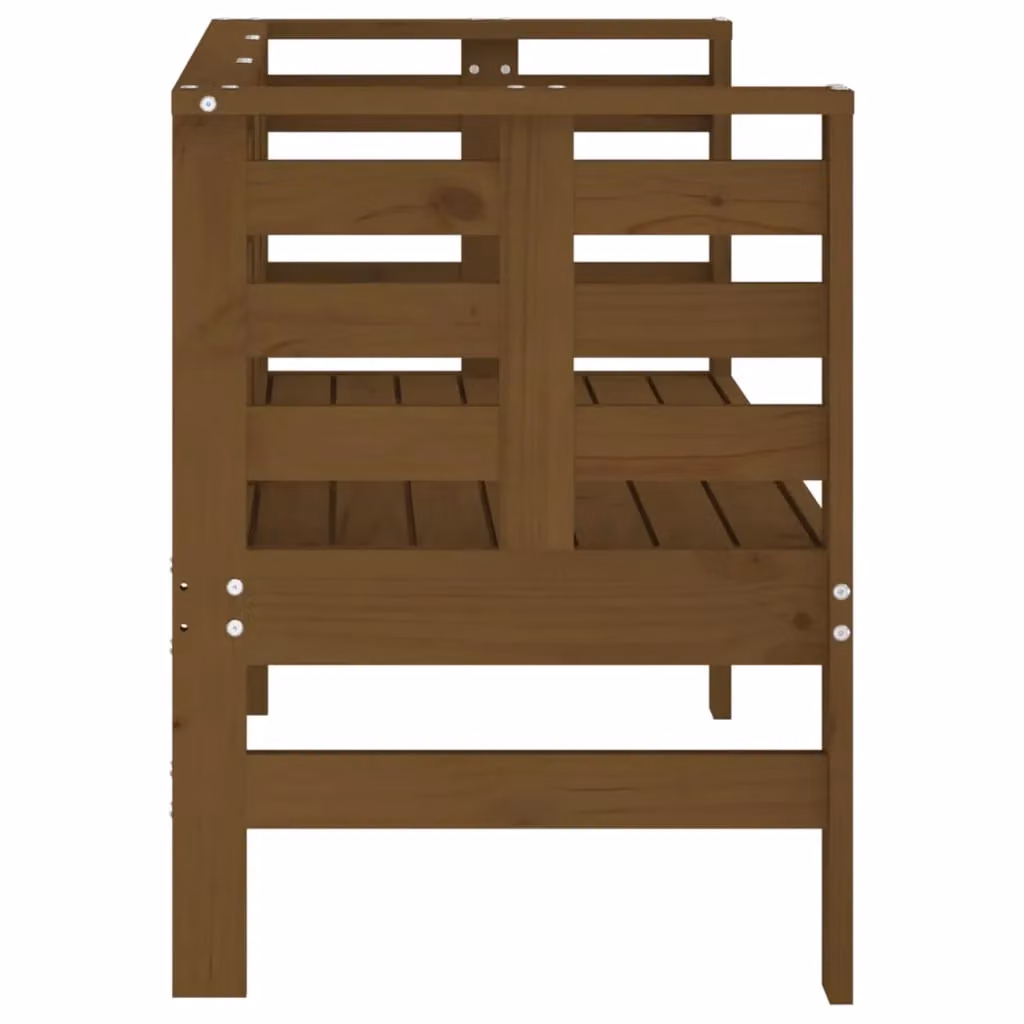 Berkfield Home Rustic Solid Wood Pine Garden Bench in Honey Brown, W: 111.5 cm, D: 53 cm, H: 71 cm – 4