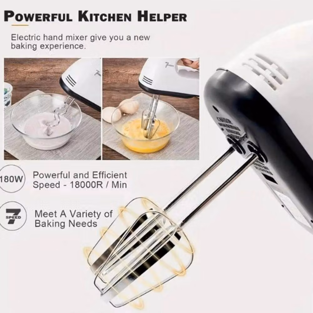 PAWNORA 7 Speed Electric Hand Held Mixer in White – 4