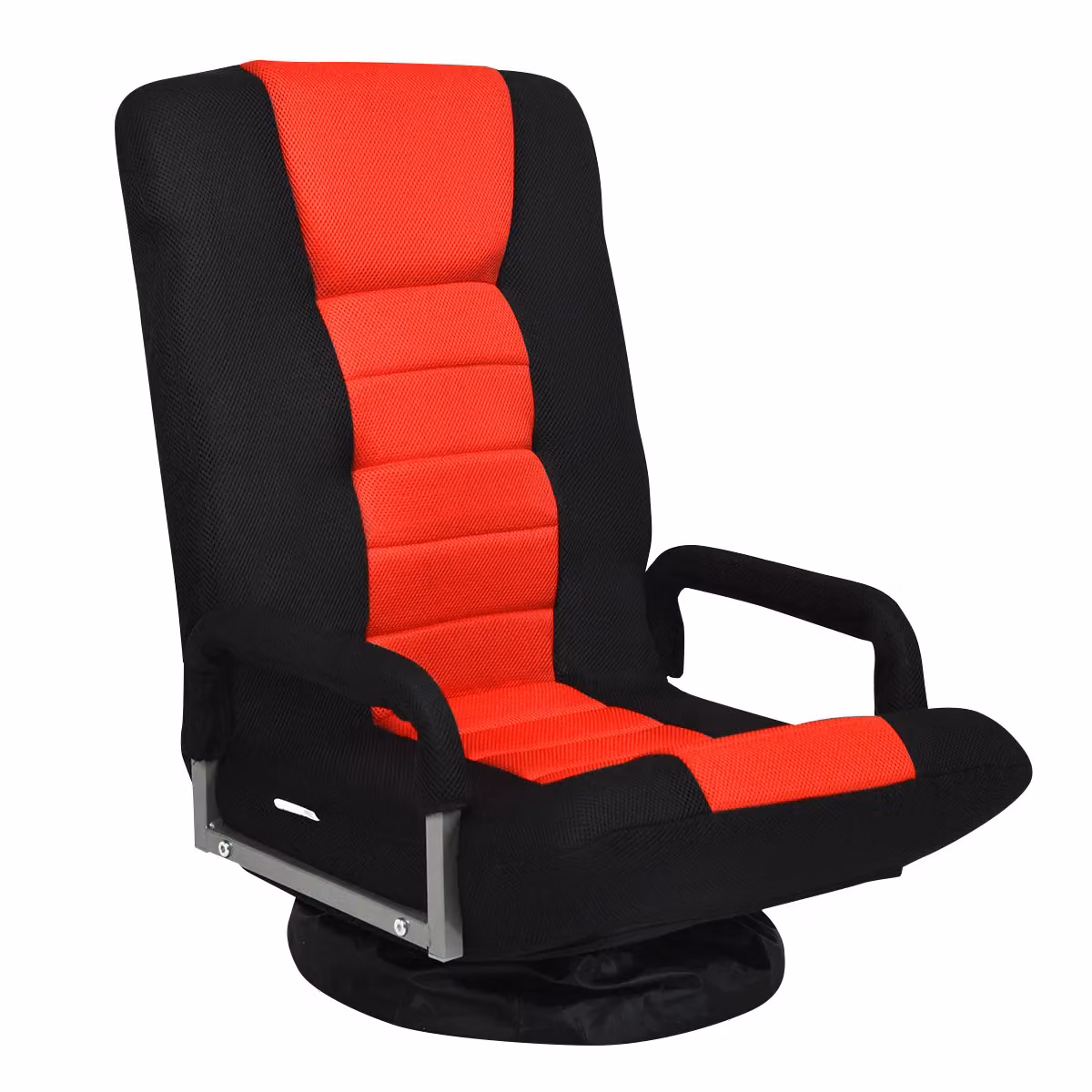 Costway Red Folding Floor Gaming Chair with 6-Position Adjustable Backrest – 6