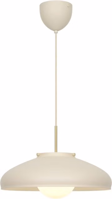 Nordlux Latif Modern Round Pendant Light in Beige and Gold/Brass Metal, Diameter: 40 cm, E14