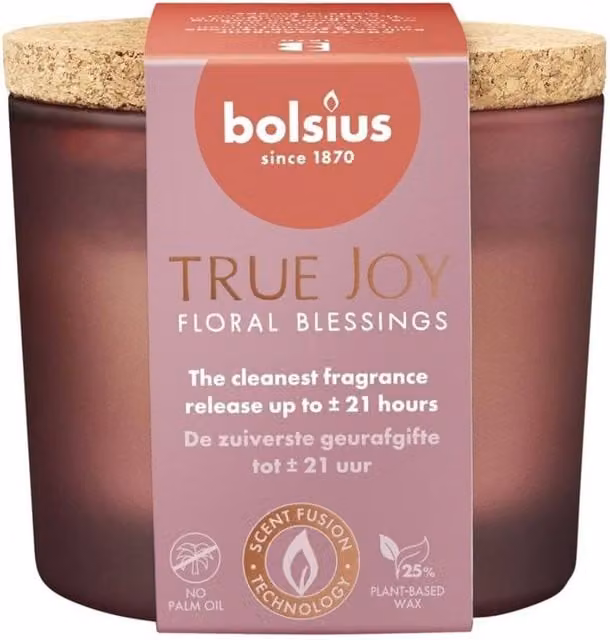 KDMD True Joy Floral Blessings Pink Glass Scented Candle