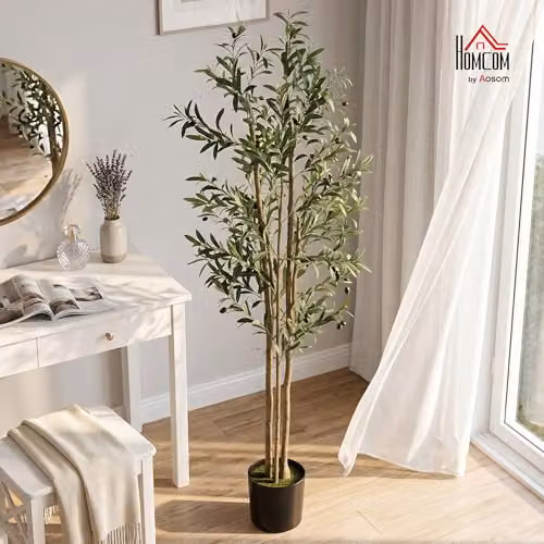HOMCOM 175 cm Green Artificial Silk Mediterranean Olive Tree – 2