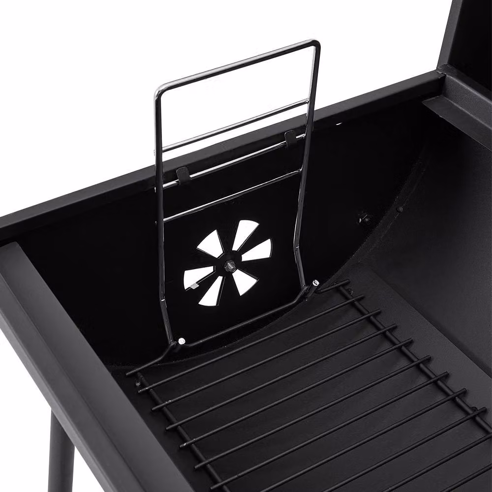 Living and Home Steel Charcoal Garden Grill with Wheels in Black, W/D/H: 79 x 68 x 90 cm – 4