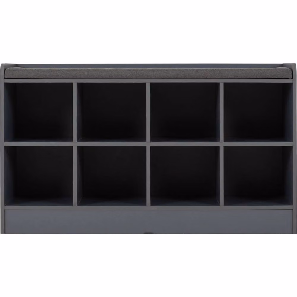FORGEVIO Grey Fabric and Steel Modern Shoe Bench and Hallway Storage Seat – 2