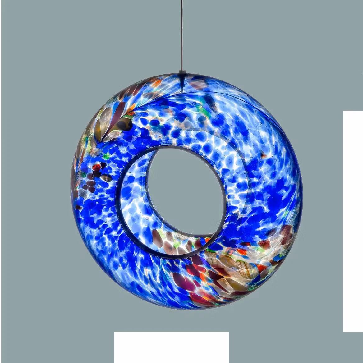 Sienna Glass Blue Hanging Bird Feeder – 2