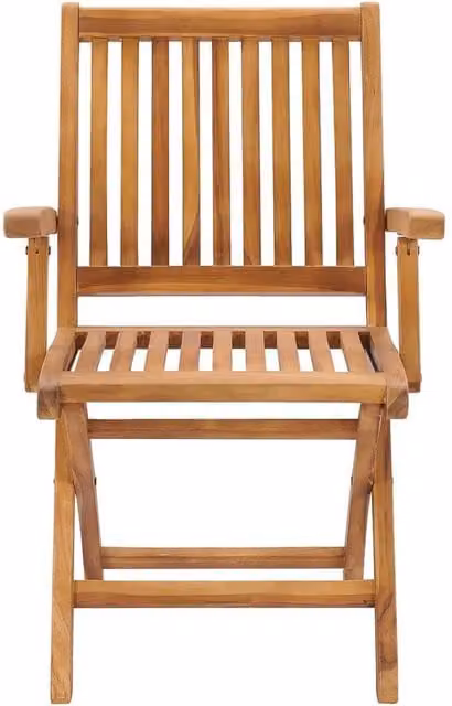 Berkfield Home Set of 4 Durable Folding Garden Chairs in Brown Solid Teak Wood