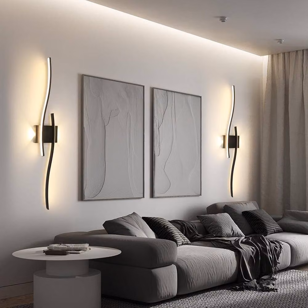 COMELY Modern Black LED Indoor Wall Lights, 27W Warm White 3000K Up and Down Accent Lighting – 2