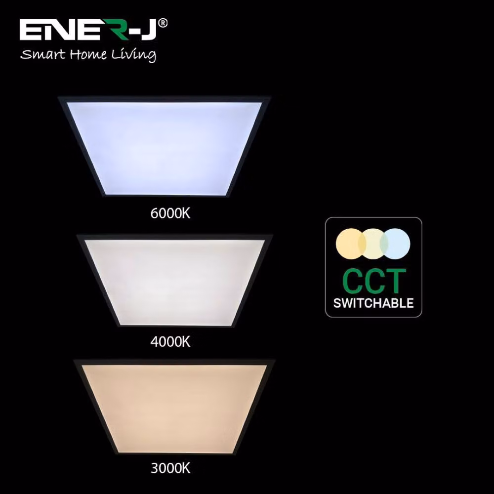 ENER-J Slim Backlit LED Panel, 2 Pack, White, 40W, CCT Switchable, W/D/H: 60 x 60 x 60 cm – 2