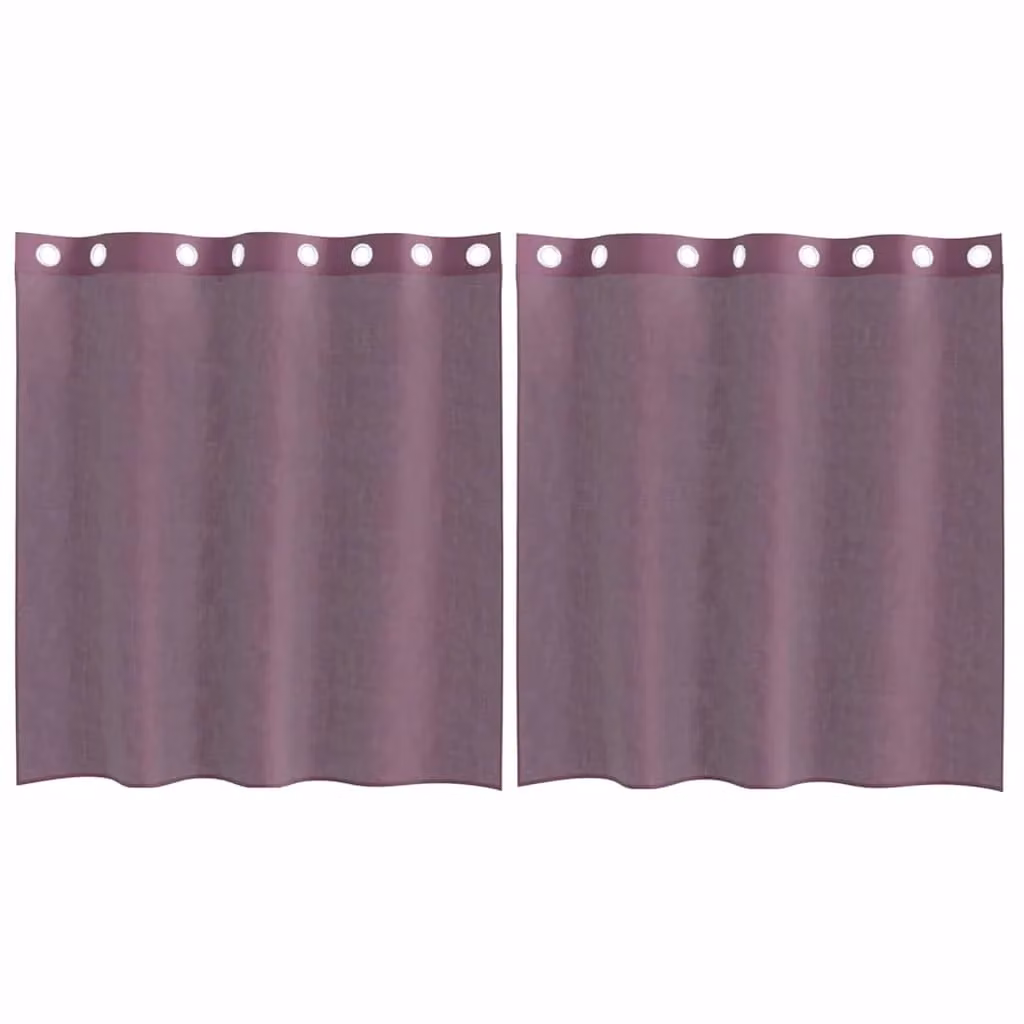 Berkfield Home Purple Voile Eyelet Curtains, 2 Pack, W: 140 cm, H: 140 cm – 1