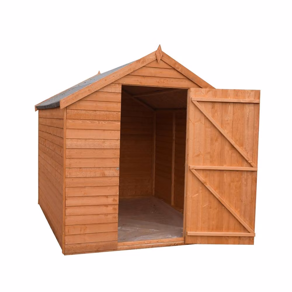 Shires Brown Dip Treated Overlap Apex Single Door Garden Shed – 2