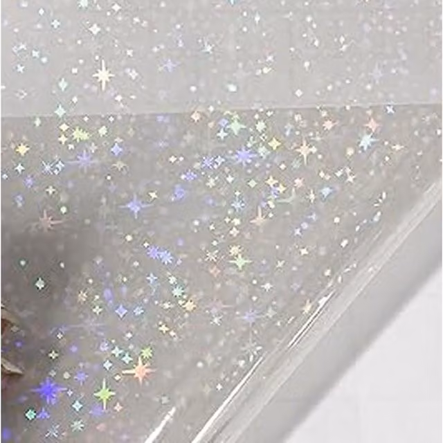 Syntego Sparkle Stars Holographic Sticker Sheet in Multicolour and White