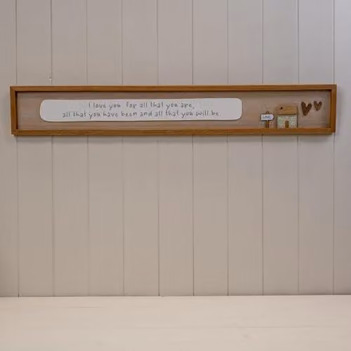 Gift Company I Love You Wooden Sentiment Sign, Brown Rectangular Tabletop Decor