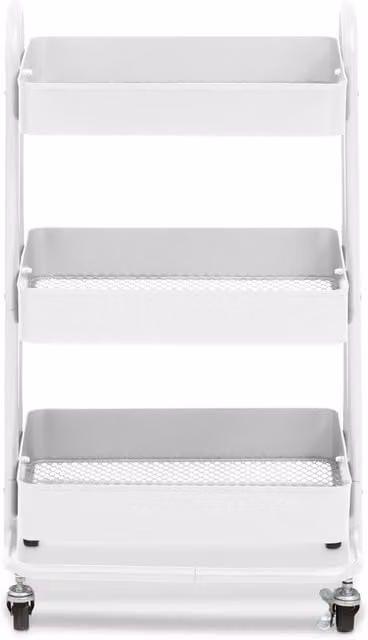 Orsina Three Tier Metal Garden and Kitchen Trolley in White – 1
