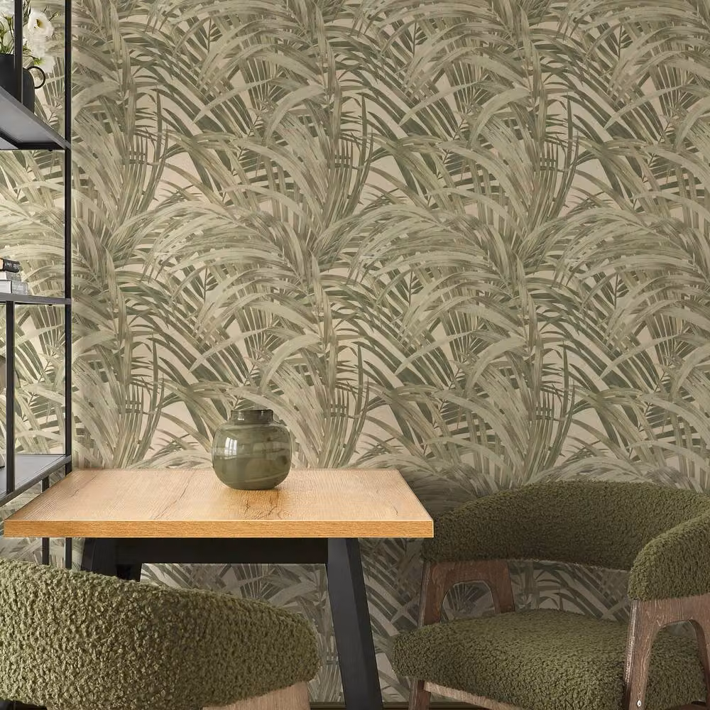 Boutique Congo Forest Green Botanical Vinyl Wallpaper, W: 52 cm, H: 1000 cm – 3