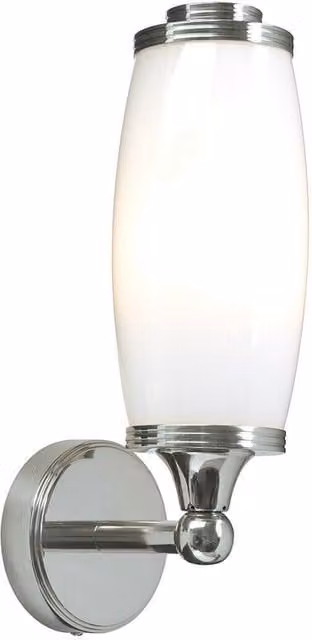 Loops IP44 Polished Chrome Wall Light with Transparent Glass Shade and LED G9 Bulb Included