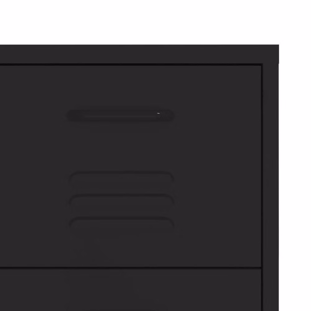 Berkfield Home Black Steel Drawer Cabinet W: 80 cm, D: 35 cm, H: 101.5 cm – 4