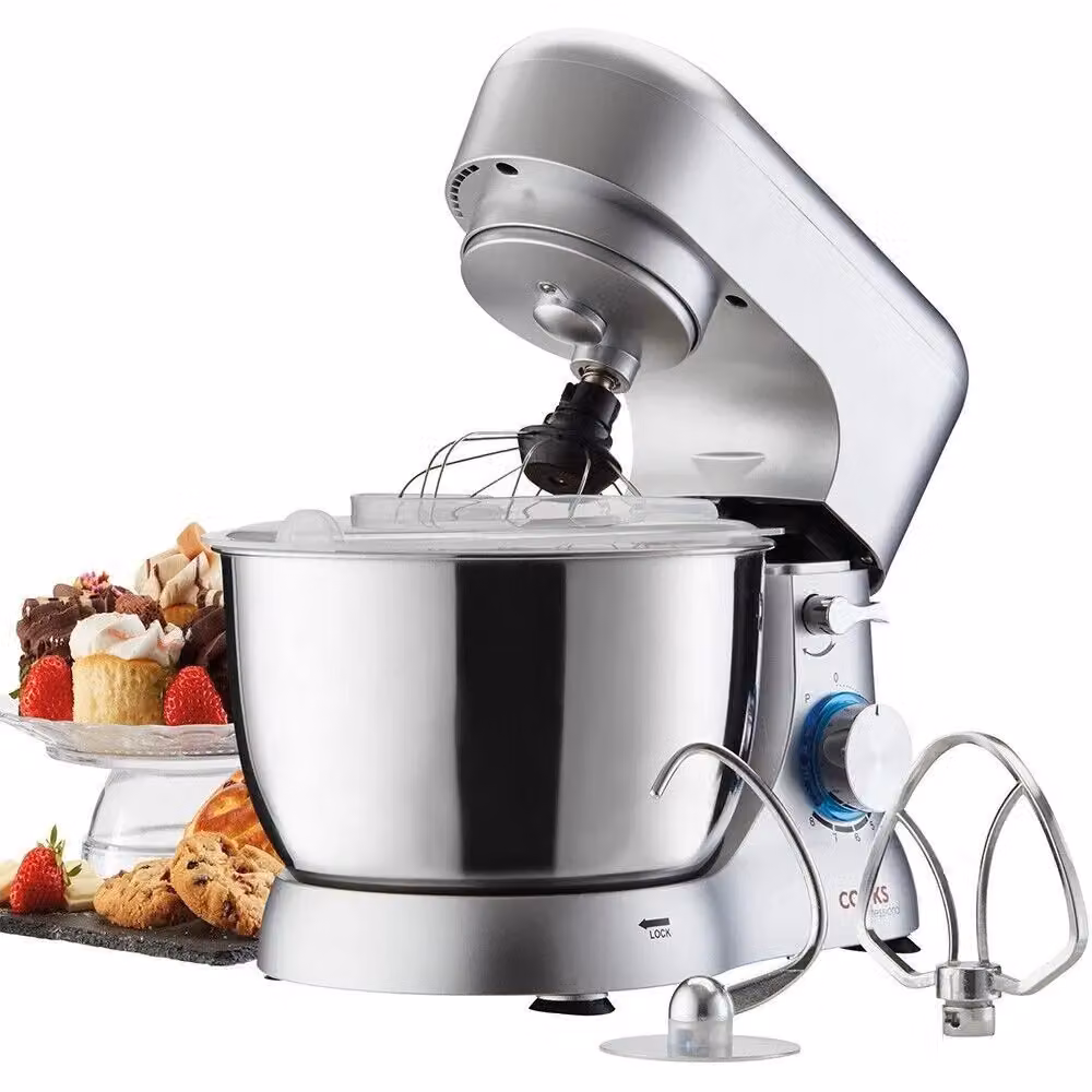 Cooks Professional Stand Mixer with 1000W Motor, 8 Speeds and 4.5L Stainless Steel Mixing Bowl in Silver – 4