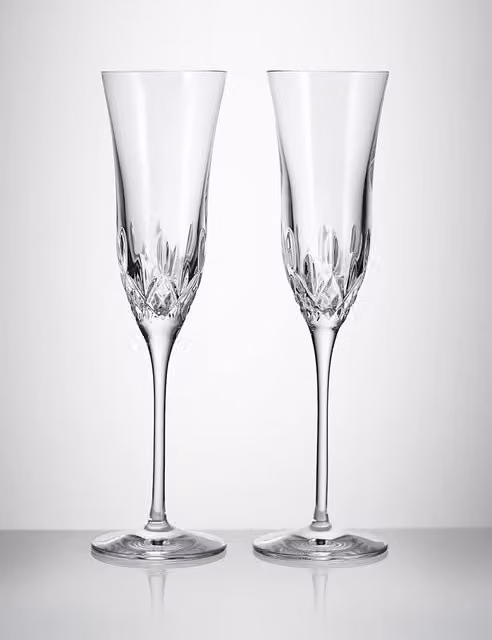 Waterford Lismore Essence Crystal Champagne Flutes, Set of 2, Clear