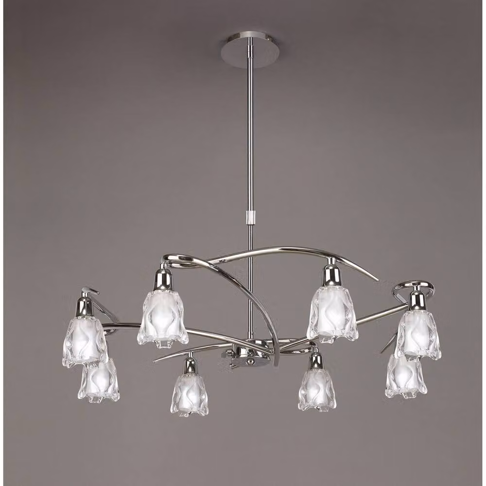 Netlighting Amel Telescopic 8 Light GU10 Suspended Ceiling Light in Polished Chrome and Grey – 2