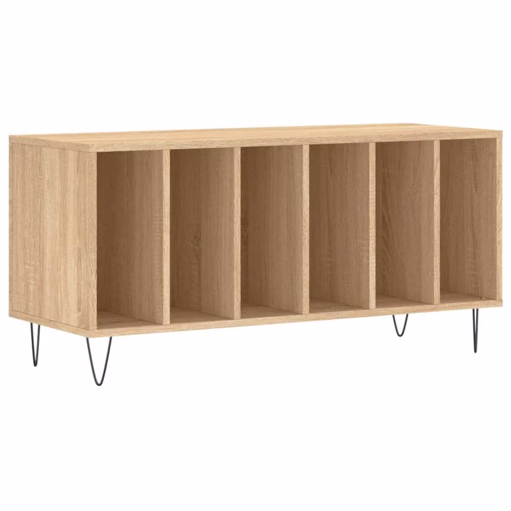 Berkfield Home Sonoma Oak Record Cabinet in Brown, W/D/H: 100 x 38 x 48 cm – 3