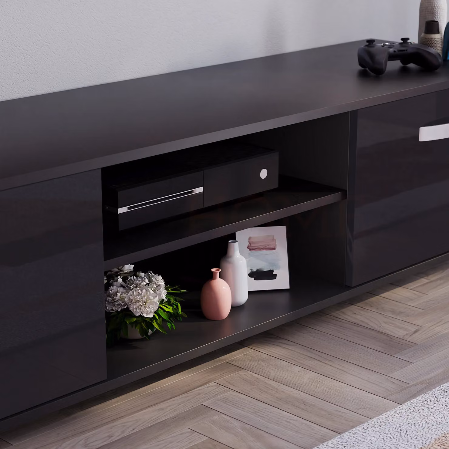 Vida Designs Cosmo 2 Door TV Unit, Black – 6