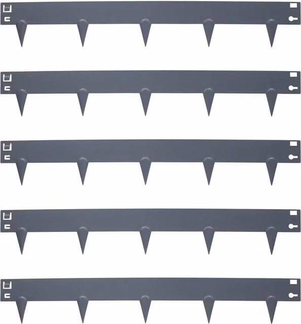 Harbour Housewares 5pc Galvanised Steel Lawn Edging Set, Grey