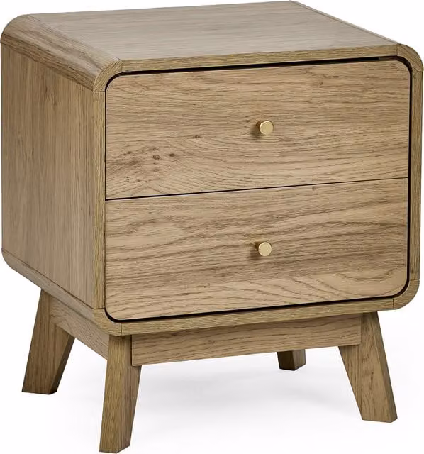 Julian Bowen Ingrid Two Drawer Bedside Table in Beige and Gold