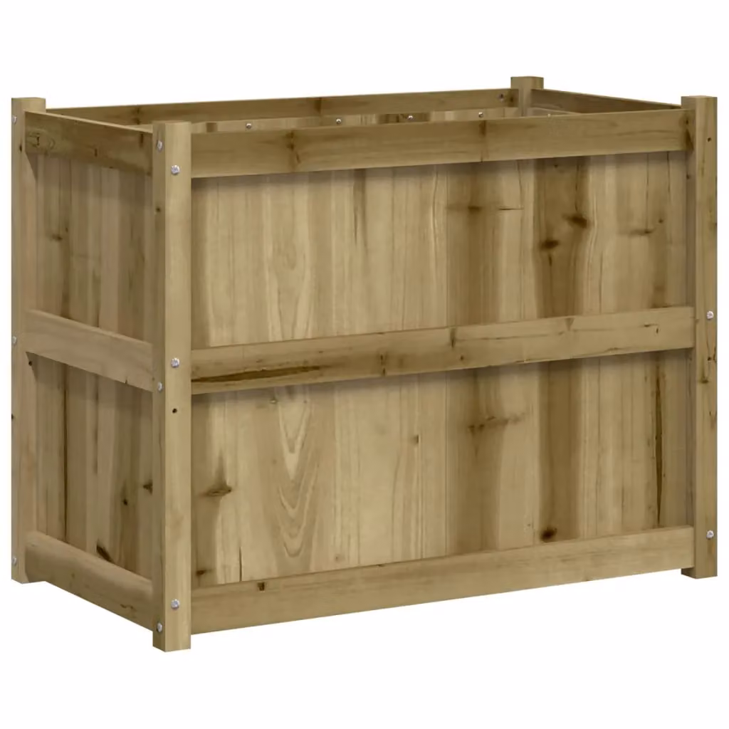 Berkfield Home Brown Impregnated Wood Pine Garden Planter Tub, W/D/H: 90 x 50 x 70 cm – 2