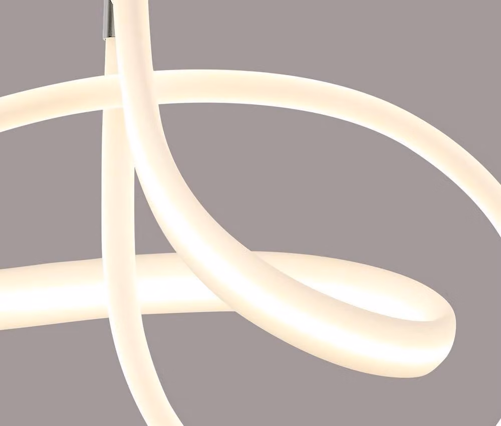 Netlighting Armonia Semi Flush Ceiling Light, 40W LED, 3000lm, Chrome and White Frosted Acrylic – 2