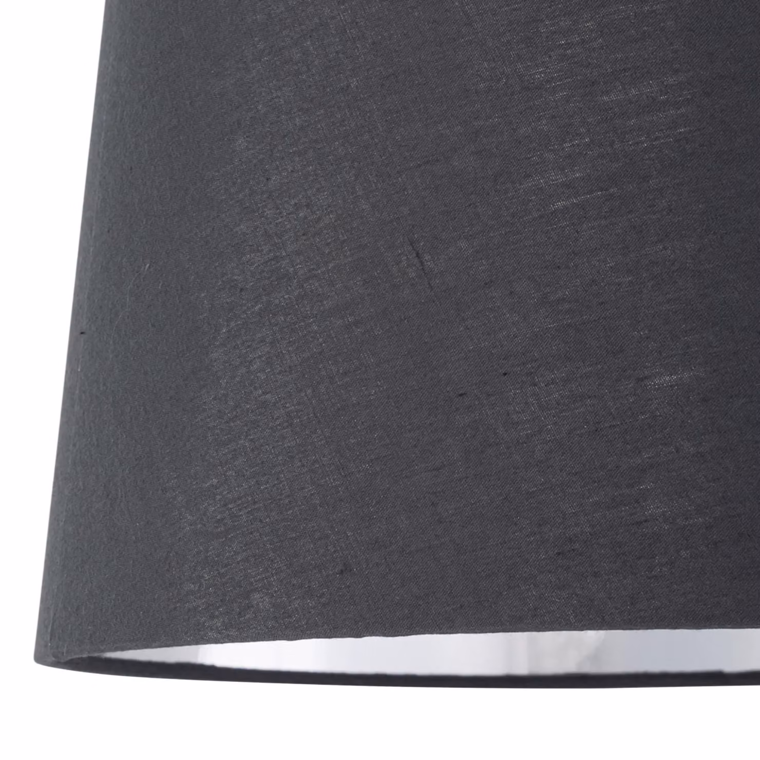 First Choice Lighting Bobbin Set of 2 White Table Lamps with Grey and Silver Fabric Shades – 3