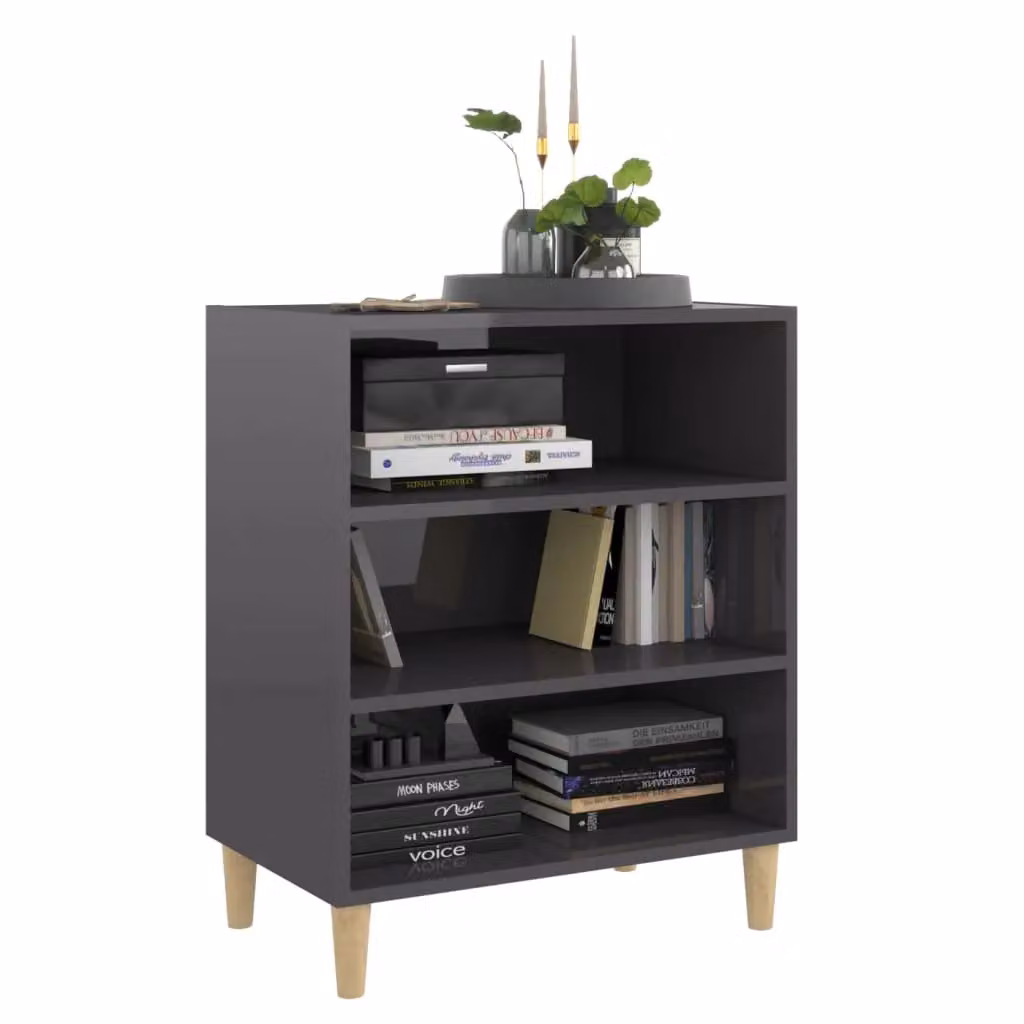 Berkfield Home High Gloss Grey Sideboard in Engineered Wood, W/D/H: 57 x 35 x 70 cm – 3