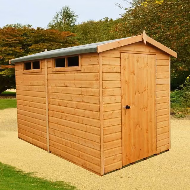 Shires Security Apex Handmade Wooden Garden Shed in Brown, W: 304.8 cm, D: 182.88 cm, H: 214.0 cm – 1