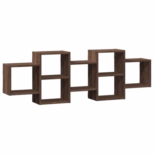 vidaXL Wall Mounted Shelf in Brown, W: 129 cm, D: 42 cm, H: 18 cm