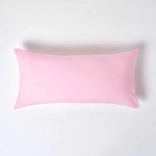 Homescapes 200 Thread Count Pink Egyptian Cotton Percale Housewife Pillowcase W/H: 80 x 40 cm