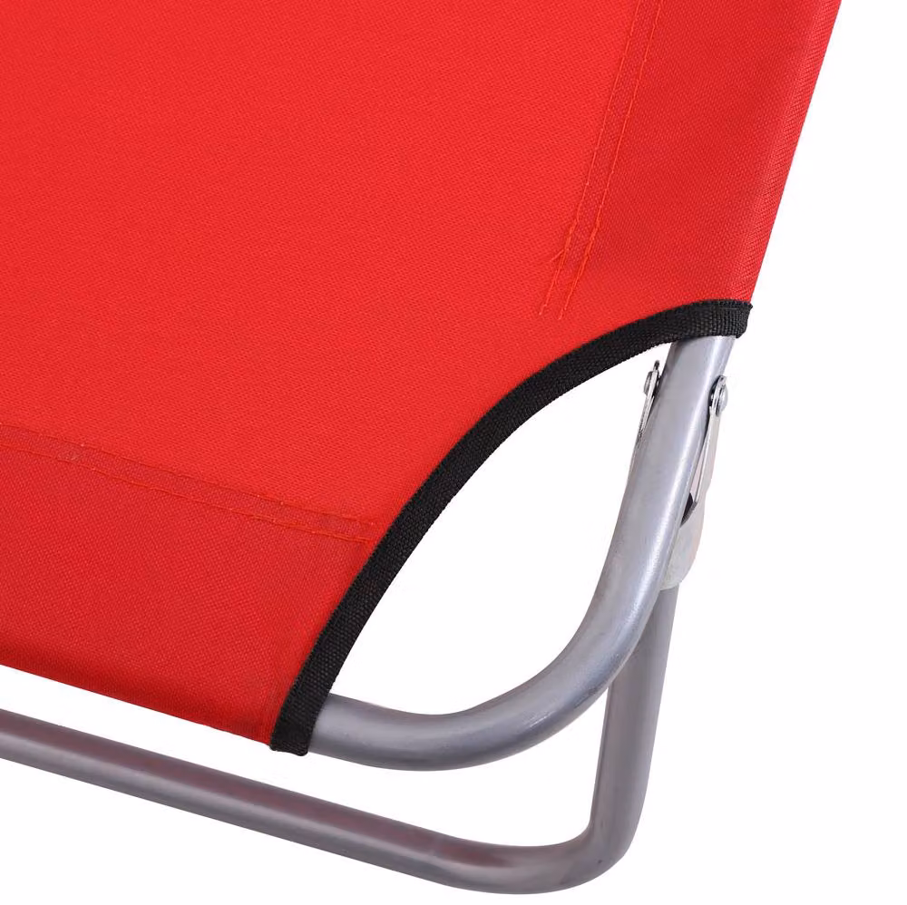 STILVORA Folding Sun Lounger with Adjustable Canopy in Red – 5