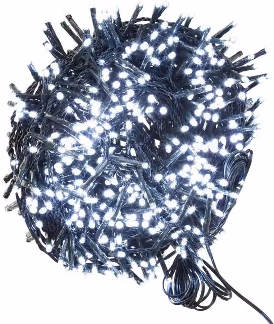 VFM e-Store 800 LED Cool White Christmas Fairy String Lights, 20m, Mains Operated
