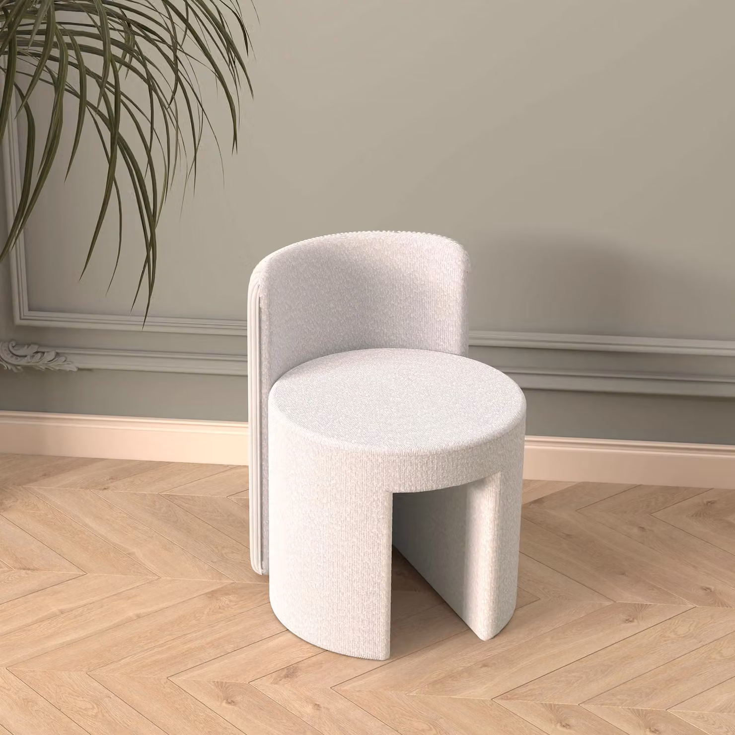 CARME HOME Hattie Ivory Bouclé Stool – 1