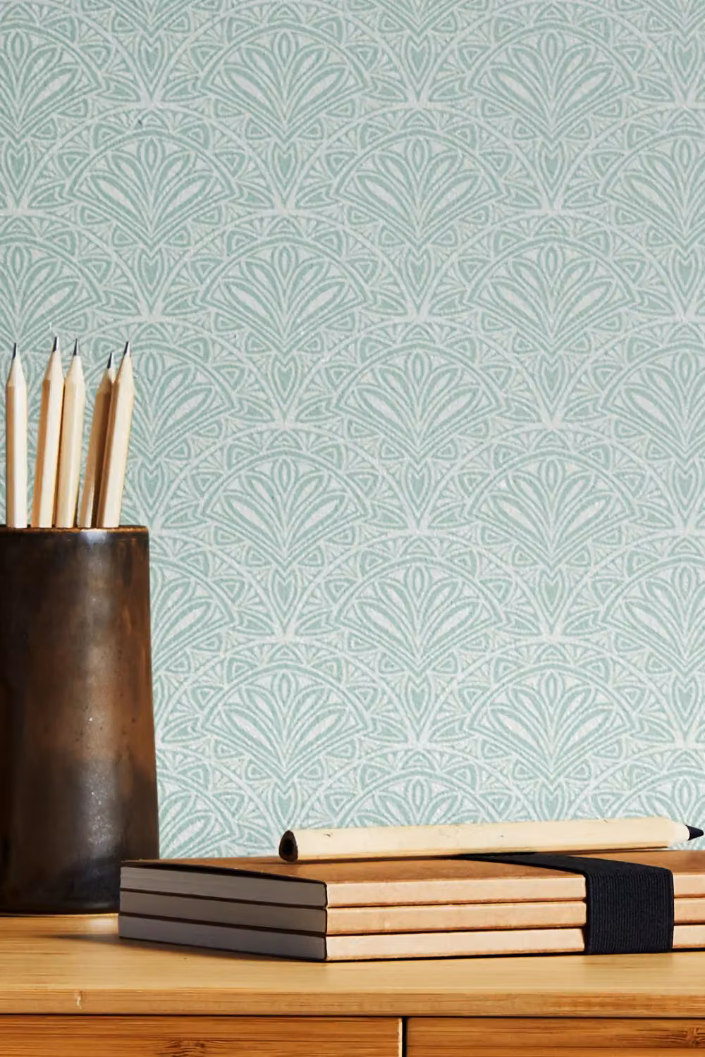 Hoopla Walls Ditsy Deco Fan Sky Wallpaper in Light Blue – 2