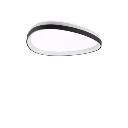 Ideal Lux Gemini 61cm LED Semi Flush Ceiling Light in Black, 2700K Warm White