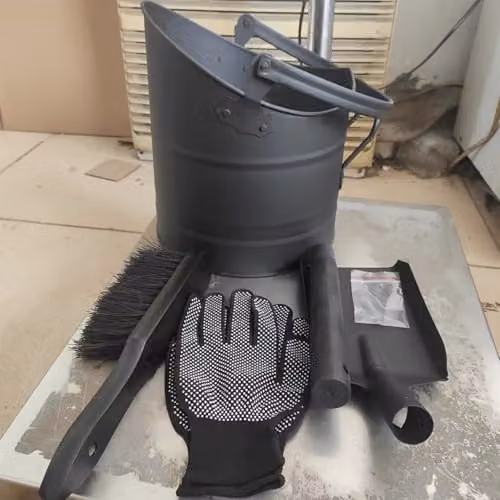 Gr8 Home Waterloo Style Metal Coal Scuttle Bucket and Fireside Cleaning Set with Shovel and Brush in Black, 10 Litre – 2