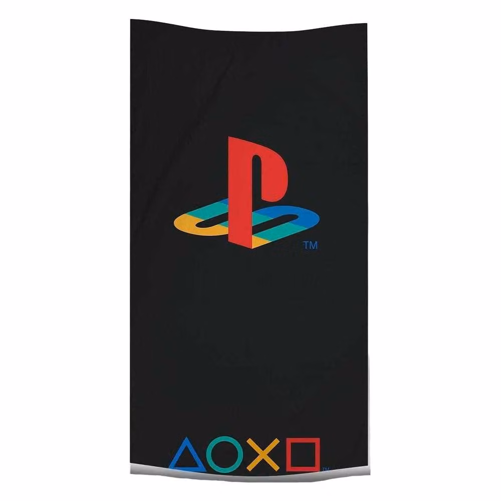 Playstation Retro Logo Cotton Bath Towel in Black, W/D/H: 140 x 70 x 1 cm – 2