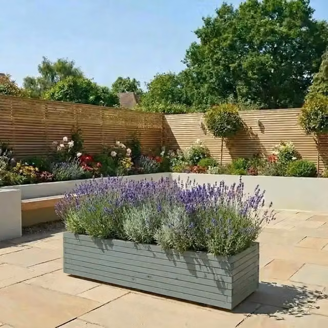 Access Garden Products Pine Raised Trough Planter in Green, W: 140 cm, H: 40 cm, D: 40 cm