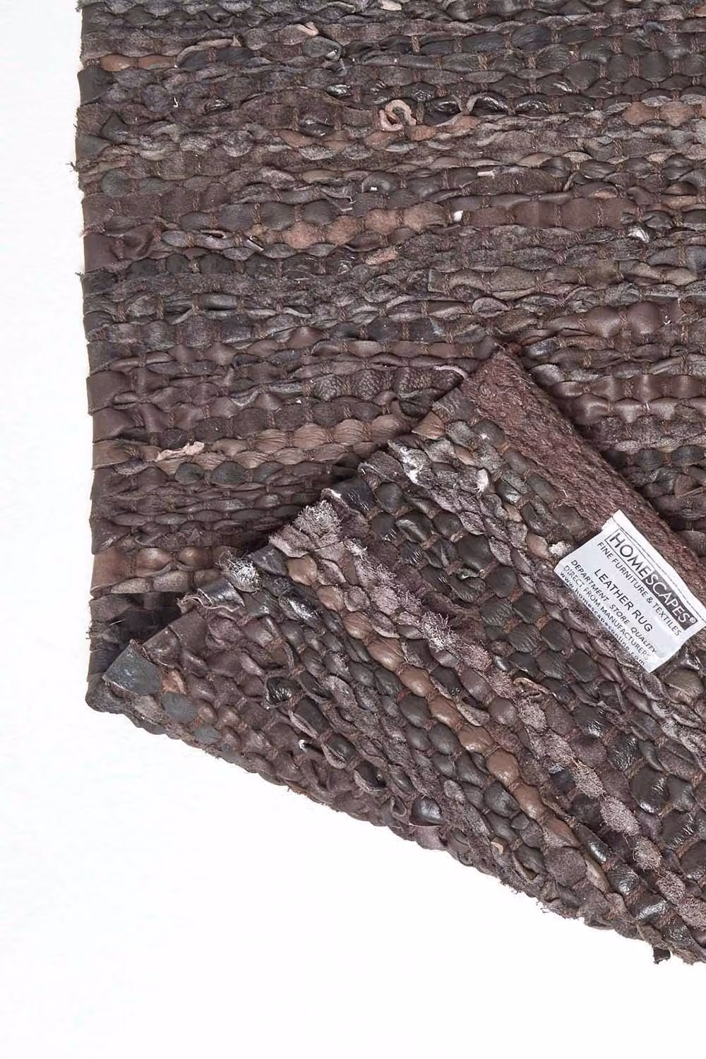 Homescapes Denver Woven Leather Rug, Brown, W: 90 cm, L: 150 cm – 4